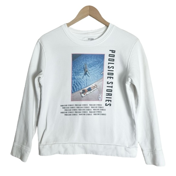 Maje x Slim Aarons Poolside Stories Sweatshirt Size Small - Picture 3 of 11